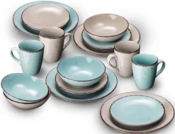 Ritzenhoff & Breker Combi-servies Valencia Elk Stuk Is Uniek (set) -Kookcentrum arte viva combi servies puro kleurenset in turquoise en beige aanbevolen door de topkok thomas wohlfarter set multicolor 5