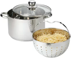 CS-Solingen Koekenpan Altena -Kookcentrum beyond pannenset voor het koken braden smoren bakken stoven stomen blancheren inclusief zeefinzet inductie set 3 delig zilver 10