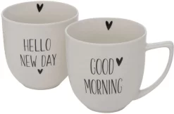 Goebel Beker Under The Deep Blue Sea -Kookcentrum boltze beker morning set van 2 met verschillende opschriften set 2 delig wit