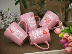 CreaTable Beker Koffiebeker Love Collection Met Liefdesverklaring, 4-delig (set, 4-delig) -Kookcentrum creatable beker koffiebeker love collection met liefdesverklaring 4 delig set 4 delig roze 4 scaled