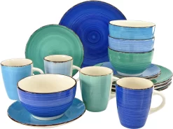 Picard & Wielpütz Solingen Bestekset Rossini Edelstaal 18/10, Vintage-look, Stonewashed, Inclusief Doos Met Klep (set) -Kookcentrum creatable combi servies bella casa aqua met de hand geschilderde spiraaldecoratie set blauw 12