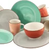 CreaTable Combi-servies Bella Casa Fashion Met De Hand Geschilderd Spiraaldecor (set)