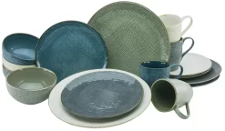CreaTable Combi-servies Canvas Linnenstructuur, Noordse Kleuren (set)