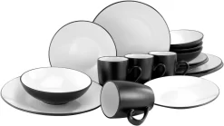 Van Well Koffieservies Fashion (set, 18-delig) 18 Van Well Koffieservies Fashion (set, 18-delig) -Kookcentrum creatable combi servies cool black coole look in zwart wit set zwart 1 scaled