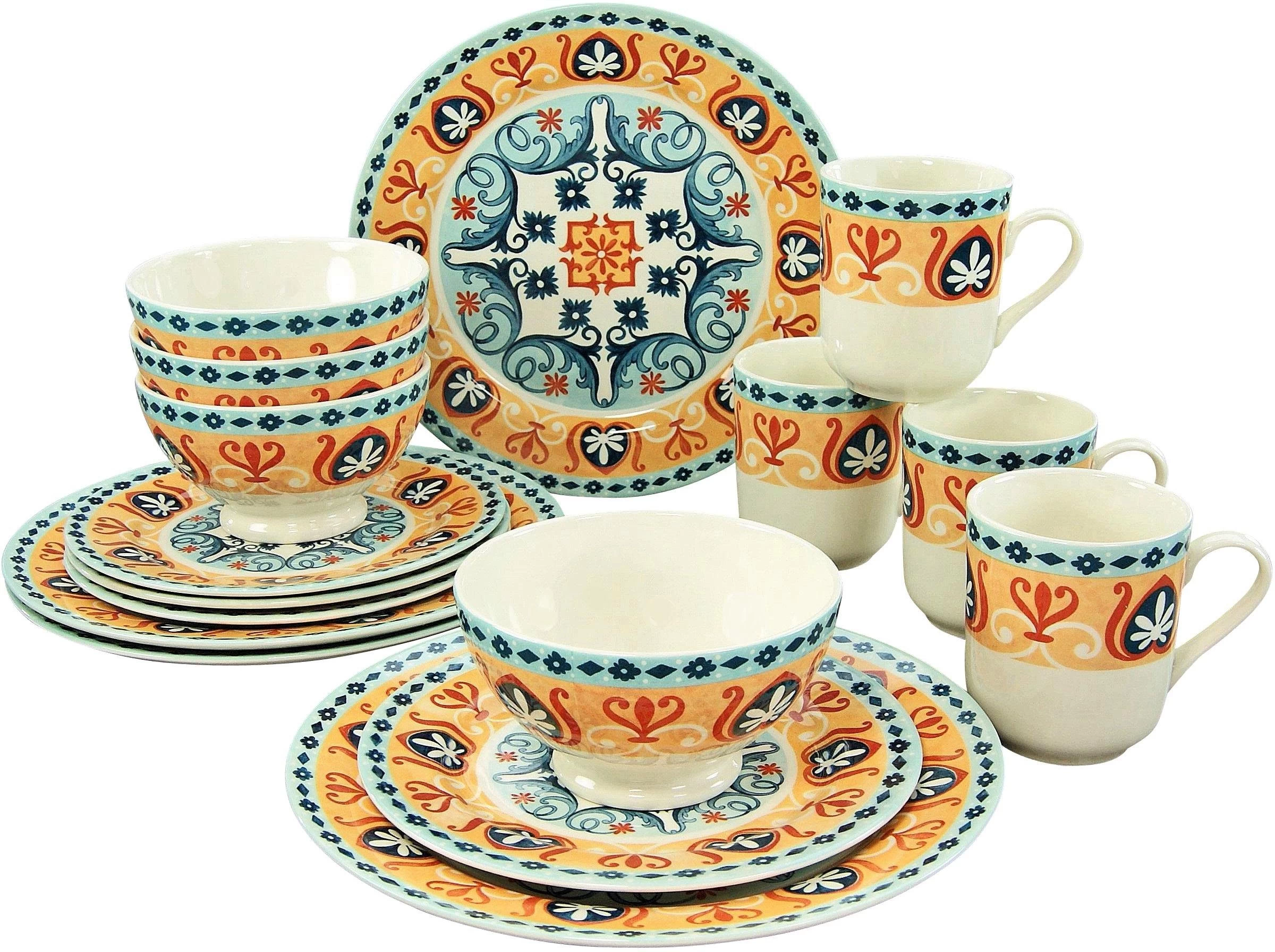 CreaTable Combi-servies Merida Spaans Decor (set) 1 CreaTable Combi-servies Merida Spaans Decor (set)