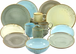 CreaTable Combi-servies New Elegance Vintage Nature Elegante Vorm (set) -Kookcentrum creatable combi servies nature collection scandic natuurlijke kleuren met spikkels geschikt voor de vaatwasser set multicolor 2 scaled