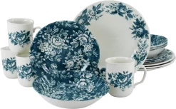 Picard & Wielpütz Solingen Visbestek Girona Chroomnikkelstaal 18/10 (set, 12-delig) -Kookcentrum creatable combi servies splendor traditioneel roosdecor set blauw scaled