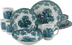 CreaTable Eetservies NATURE COLLECTION Aqua (set) -Kookcentrum creatable combi servies watermolen klassiek model set groen 7 scaled