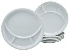 CreaTable Combi-servies Botanica Mix Van Unikleurig Decor In Combinatie Met Bladmotieven (set) -Kookcentrum creatable fonduebord dinerbord universeel vaatwasserbestendig set 4 stuks wit 1