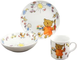 WACA Ontbijtbordje Bistro Melamine, 19,5 Cm (4 Stuks) -Kookcentrum creatable kinderservies set teddy set wit 3