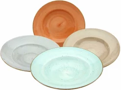 CreaTable Pastabord Dinerbord Vintage Nature Porselein (set, 4 Stuks)