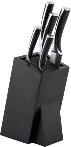 GEFU Spiraalsnijder Spiralfix Speciaal Lemmetstaal -Kookcentrum cs koch systeme messenblok lychen met vezelinzetstuk 6 delig zwart