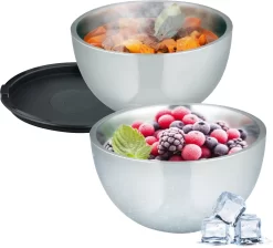 BLOMUS Kaasrasp NAVETTA -Kookcentrum elo basic thermoschaal set 2 delig zilver