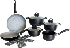 Elo Basic Pannenset Black Cast Inductie (set, 10-delig) -Kookcentrum elo pannenset black met een hoogwaardige antiaanbaklaag set 10 delig zwart 2 scaled