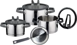 Elo Premium Pannenset RONDELLO Met Geïntegreerd Olie-doseersysteem, Inductie (set, 7-delig)