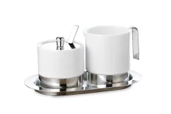 WACA Ontbijtbordje Bistro Melamine, 19,5 Cm (4 Stuks) -Kookcentrum esmeyer melk en suikerset wit 2