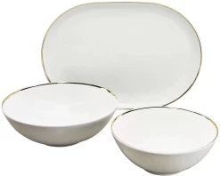 CreaTable Plat Bord Dinerbord Pietra Aardewerk, Elk Exemplaar Is Uniek (set, 4 Stuks) -Kookcentrum guido maria kretschmer homeliving serveerset golden line 3 delig wit 15