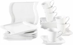 Ritzenhoff & Breker Combi-servies Luis Urban-country-stijl (set) -Kookcentrum home affaire koffieservies marchetto gebogen model geschikt voor de vaatwasser set wit 8