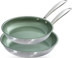 JUST VEGAN Pannenset CeraVegan Plantaardige Keramische Coating, Inductie, 24x28 Cm (set, 2-delig)