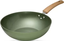 JUST VEGAN Wok CeraVegan Plantaardige Keramische Coating, Inductie, ø 28 Cm (1-delig)