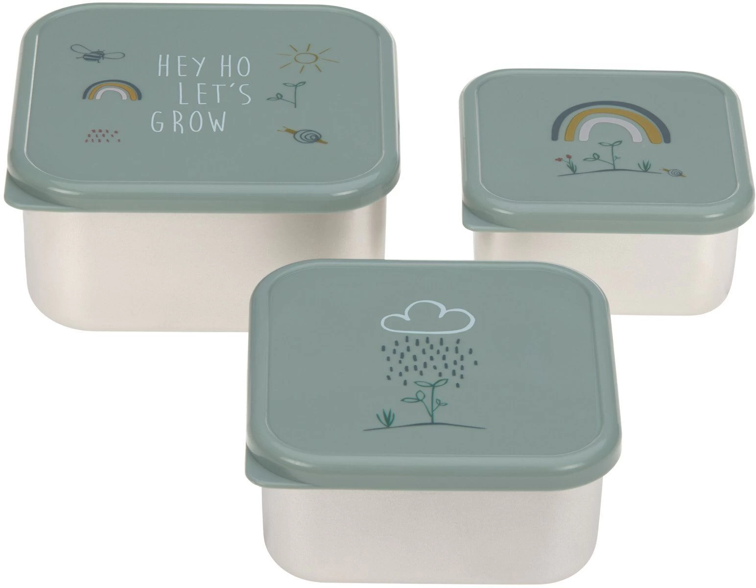 LÄSSIG Lässig Lunchbox Garden Explorer, Green (set, 3-delig) 1 LÄSSIG Lässig Lunchbox Garden Explorer, Green (set, 3-delig)
