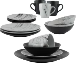 CS-Solingen Bestekset Bocholt (set) 17 CS-Solingen Bestekset Bocholt (set) -Kookcentrum leonique combi servies truro leisteen zwart grijze marmer look gesorteerd set zwart