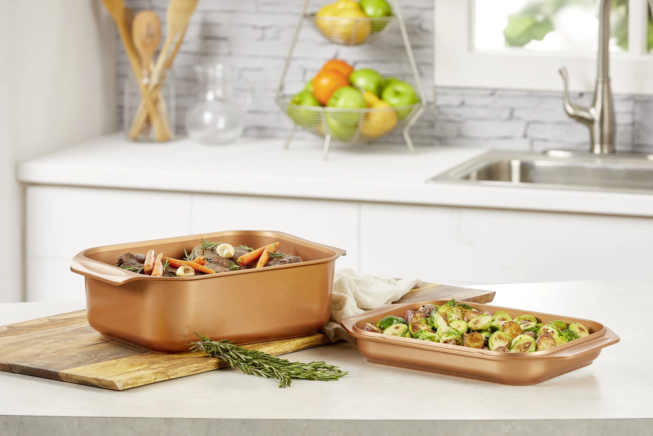 LIVINGTON Braadpan Cooperline Wonder Cooker Deluxe Inclusief Grillpan, Glazen Deksel, Cooper Crisper, Receptenboek, Frituur- & Pastamanden, Inductie 6 LIVINGTON Braadpan Cooperline Wonder Cooker Deluxe Inclusief Grillpan, Glazen Deksel, Cooper Crisper, Receptenboek, Frituur- & Pastamanden, Inductie - Afbeelding 6