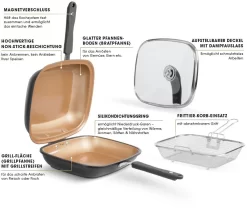 LIVINGTON Koekenpan Black Doubletta Deluxe 2-in-1 Keerbare Pan Met Frituurmandinzet En Glazen Deksel, Inductie (1-delig) 28 LIVINGTON Koekenpan Black Doubletta Deluxe 2-in-1 Keerbare Pan Met Frituurmandinzet En Glazen Deksel, Inductie (1-delig) -Kookcentrum livington koekenpan black doubletta deluxe 2 in 1 keerbare pan met frituurmandinzet en glazen deksel inductie 1 delig zwart 8