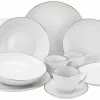 My Home Combi-servies LEONA Met Met De Hand Beschilderde, Brede Goudkleurige Band (set)