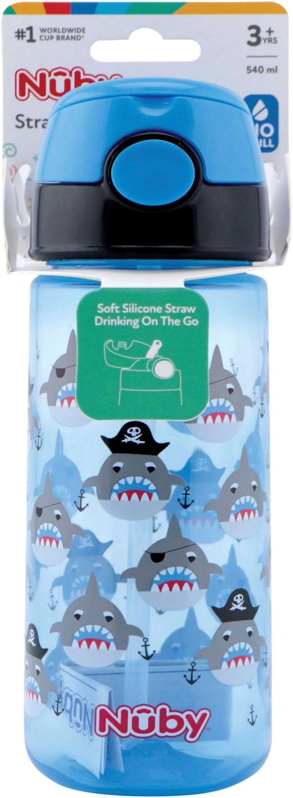 Nuby Drinkbeker Active 540ml, Blauw 3 Nuby Drinkbeker Active 540ml, Blauw - Afbeelding 3