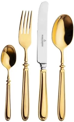 Ritzenhoff & Breker Combi-servies SIEM Etno-look (set) -Kookcentrum picard wielpuetz since 1927 bestekset landelijk chroomnikkelstaal 18 10 geheel verguld set goud 4