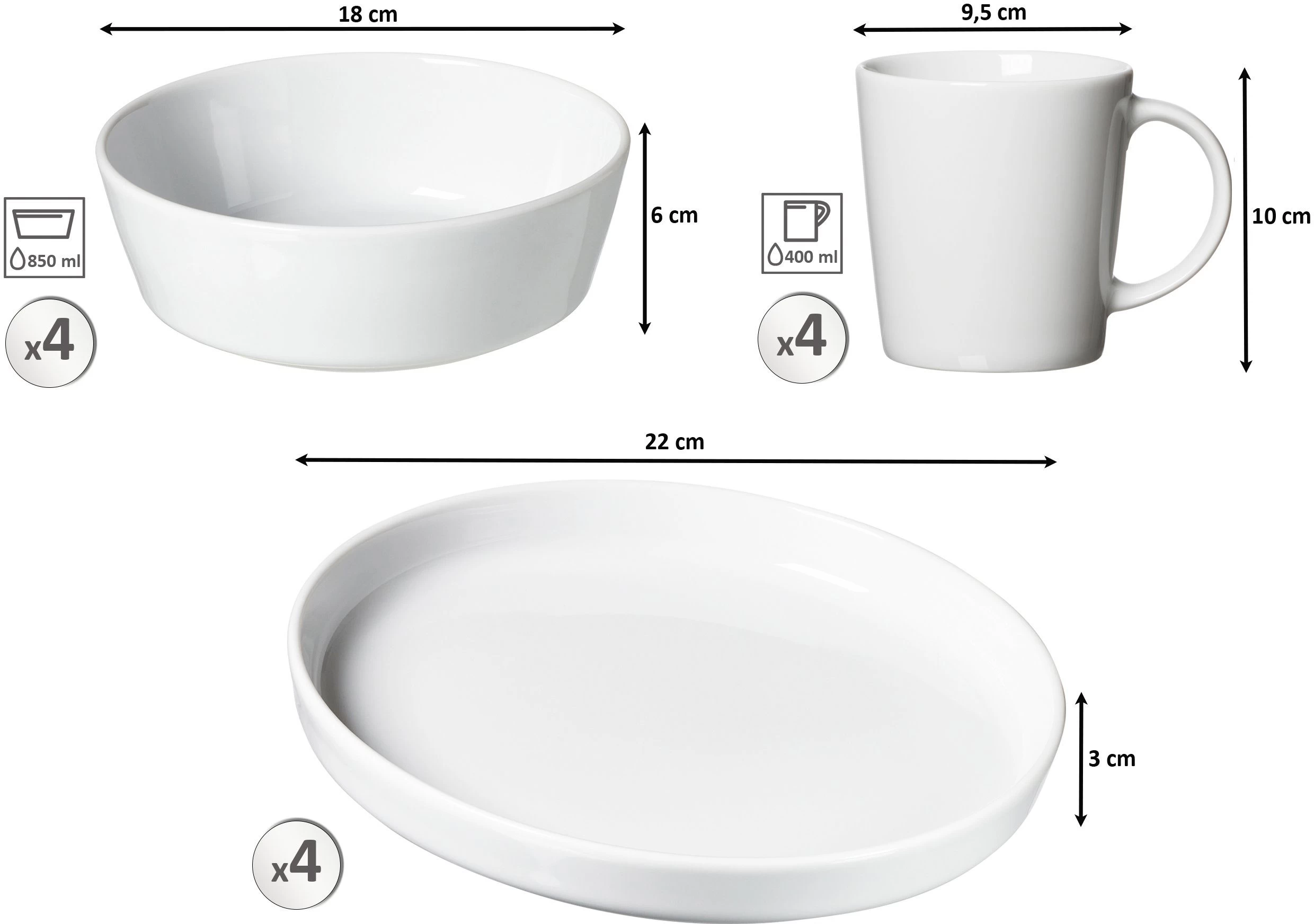 Ritzenhoff & Breker Combi-servies Malmö (set) 6 Ritzenhoff & Breker Combi-servies Malmö (set) - Afbeelding 6