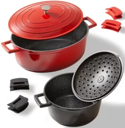 STONELINE Braadpan Geschikt Voor Inductie, Inclusief Termo-greepbeschermers (set, 2-delig)