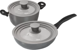 STONELINE Deksel STONELINE® Voor 6 Verschillende Diameters (set, 2-delig) -Kookcentrum stoneline deksel stoneline voor 6 verschillende diameters set 2 delig grijs 6