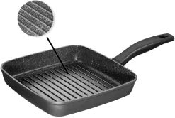 STONELINE Grillpan 26x26 Cm, Inductie -Kookcentrum stoneline grillpan 26x26 cm inductie grijs 3