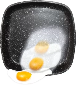 STONELINE Grillpan Back To Nature Ø 28 Cm, 2 Schenktuiten, Inductie -Kookcentrum stoneline grillpan back to nature 28 cm 2 schenktuiten inductie grijs 7