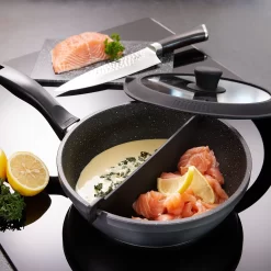 STONELINE Koekenpan 2-delig Met Verwijderbare Tussenwand -Kookcentrum stoneline koekenpan 2 delig met verwijderbare tussenwand zwart 15