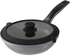 LIVINGTON Koekenpan Black Doubletta Basic Set 2-in-1 Keerbare Pan, Inductie (1-delig) -Kookcentrum stoneline koekenpan 2 delig met verwijderbare tussenwand zwart 3