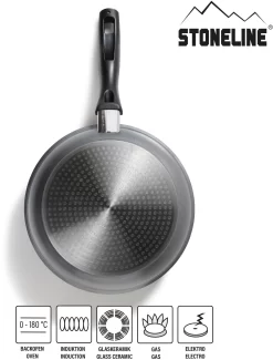STONELINE Koekenpan Inductie (1-delig) -Kookcentrum stoneline koekenpan inductie 1 delig grijs 23