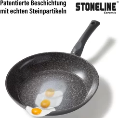 STONELINE Pannenset Ceramic Inductie (set, 6-delig) -Kookcentrum stoneline pannenset ceramic inductie set 6 delig grijs 6