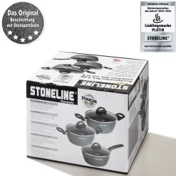 STONELINE Pannenset Ceramic Inductie (set, 6-delig) -Kookcentrum stoneline pannenset ceramic inductie set 6 delig grijs 9