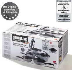 STONELINE Pannenset Future Inductie (set, 8-delig) -Kookcentrum stoneline pannenset future inductie set 8 delig zwart 9