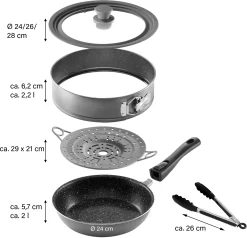 STONELINE Pannenset Inductie (set) -Kookcentrum stoneline pannenset inductie set grijs 11