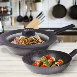 STONELINE Pannenset Smell Well Inductie (set, 4-delig) -Kookcentrum stoneline pannenset smell well inductie set 4 delig grijs 14