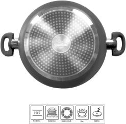 STONELINE Serveerpan Ø 24 Cm, Met Aromaknop In De Deksel, Inductie (1-delig) 22 STONELINE Serveerpan Ø 24 Cm, Met Aromaknop In De Deksel, Inductie (1-delig) -Kookcentrum stoneline serveerpan 24 cm met aromaknop in de deksel inductie 1 delig grijs 3