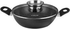 STONELINE Wok -Kookcentrum stoneline serveerpan 28 cm 37 liter inductie 1 delig grijs 11