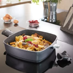 STONELINE Serveerpan Imagination PLUS 28 X 28 Cm, Inductie (1-delig) -Kookcentrum stoneline serveerpan imagination plus 28 x 28 cm inductie 1 delig grijs 10