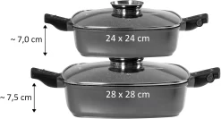 STONELINE Serveerpan Imagination PLUS 28 X 28 Cm, Inductie (1-delig) -Kookcentrum stoneline serveerpan imagination plus 28 x 28 cm inductie 1 delig grijs 13