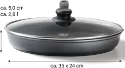 STONELINE Vispan XXL Ook Ideaal Voor Schnitzel, Inductie -Kookcentrum stoneline vispan xxl ook ideaal voor schnitzel inductie grijs 10