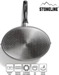 STONELINE Vispan XXL Ook Ideaal Voor Schnitzel, Inductie -Kookcentrum stoneline vispan xxl ook ideaal voor schnitzel inductie grijs 3